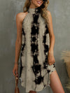 Tie-Dye Grecian Neck Dress Khaki Casual Dresses - Tophatter Daily Deals