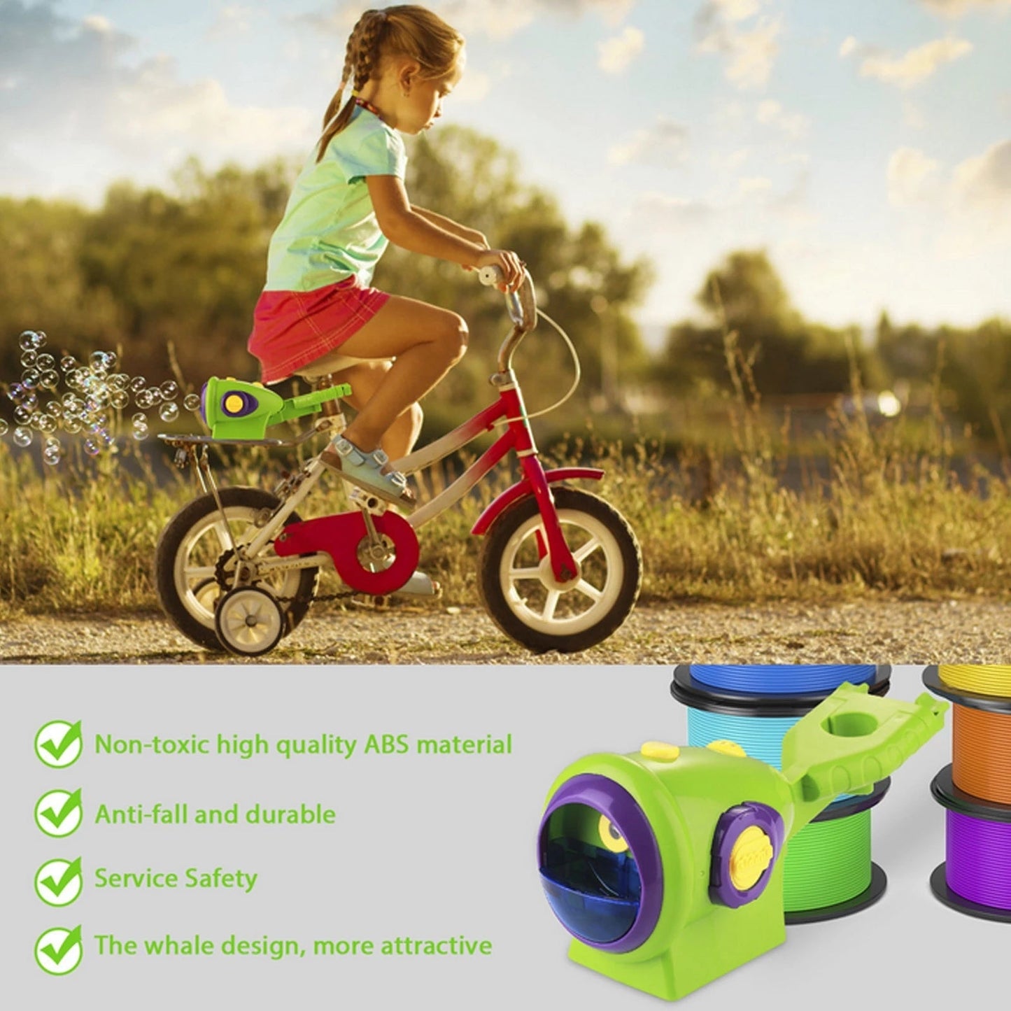 Bike Bubble Machine Automatic Bubble Machine Gun Soap Glow Bubble Blower Outdoor Kids Child Brinquedos Toy For Kids 0 - Tophatter Daily Deals