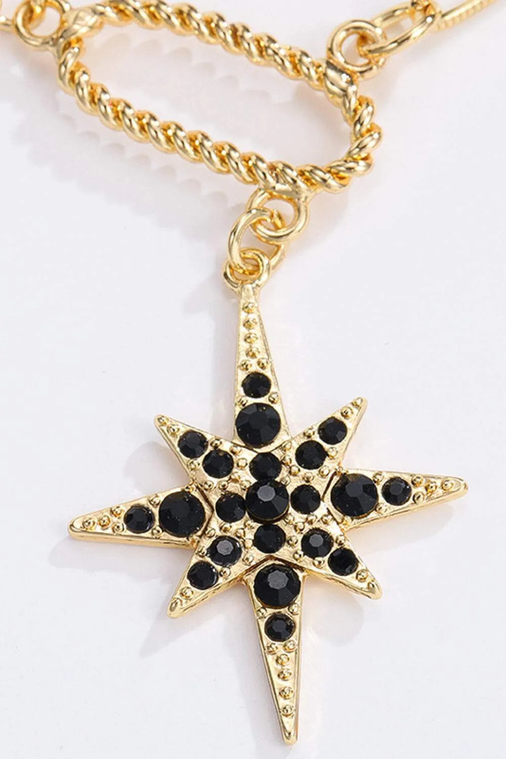 Star and Moon Rhinestone Alloy Necklace Necklaces - Tophatter Daily Deals