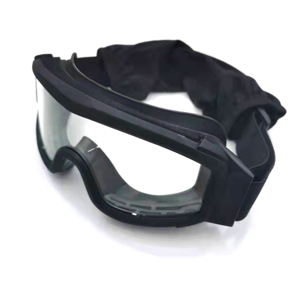 Against Wind And Sand Anti-shock Off-road Glasses Labor Protection Mirror Black Frame Transparent Sheet 0 - Tophatter Daily Deals
