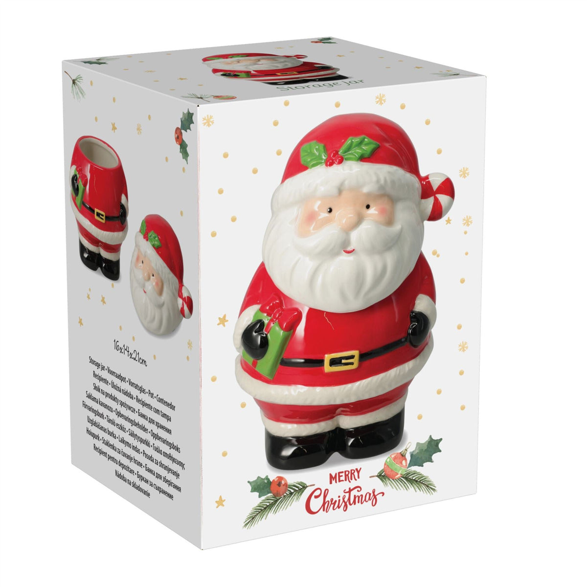 Santa Claus Christmas Storage Jar | Ceramic Cookie Jar Biscuit Barrel with Lid Jar - Tophatter Daily Deals