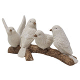 Winter Birds on Branch Figurine | 5 Birds Wildlife Christmas Ornament - 15cm Ornament - Tophatter Daily Deals