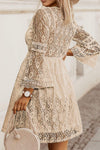 Lace V-Neck Three-Quarter Sleeve Dress Casual Dresses - Tophatter Daily Deals