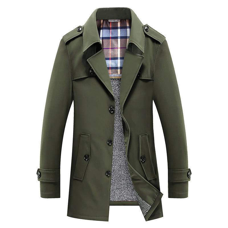 Business Winter Mid-length Winter Plus Size Jacket Army Green 0 - Tophatter Daily Deals
