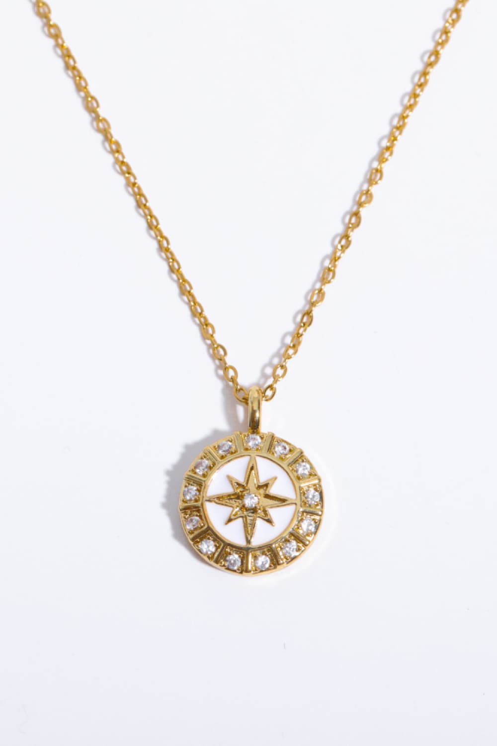 Zircon Decor North Star Pendant Copper Necklace White One Size Necklaces - Tophatter Daily Deals