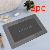 Bathroom Absorbent And Quick-drying Floor Mat Baikal dark grey 50x80 2PCS 0 - Tophatter Daily Deals