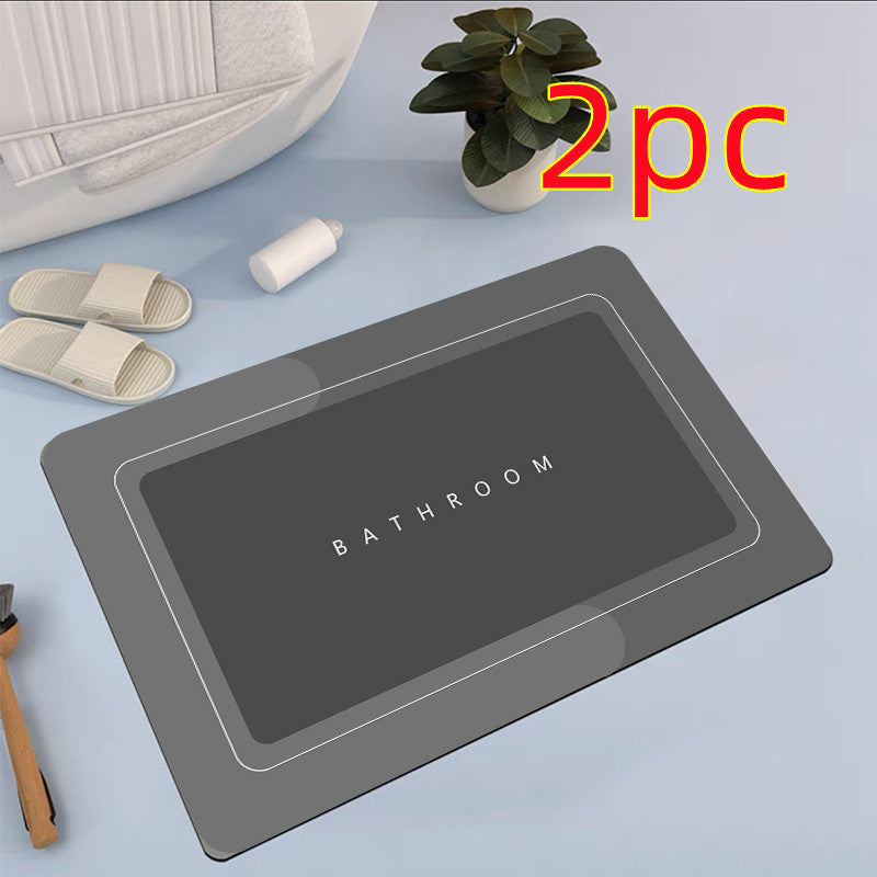 Bathroom Absorbent And Quick-drying Floor Mat Baikal dark grey 50x80 2PCS 0 - Tophatter Daily Deals
