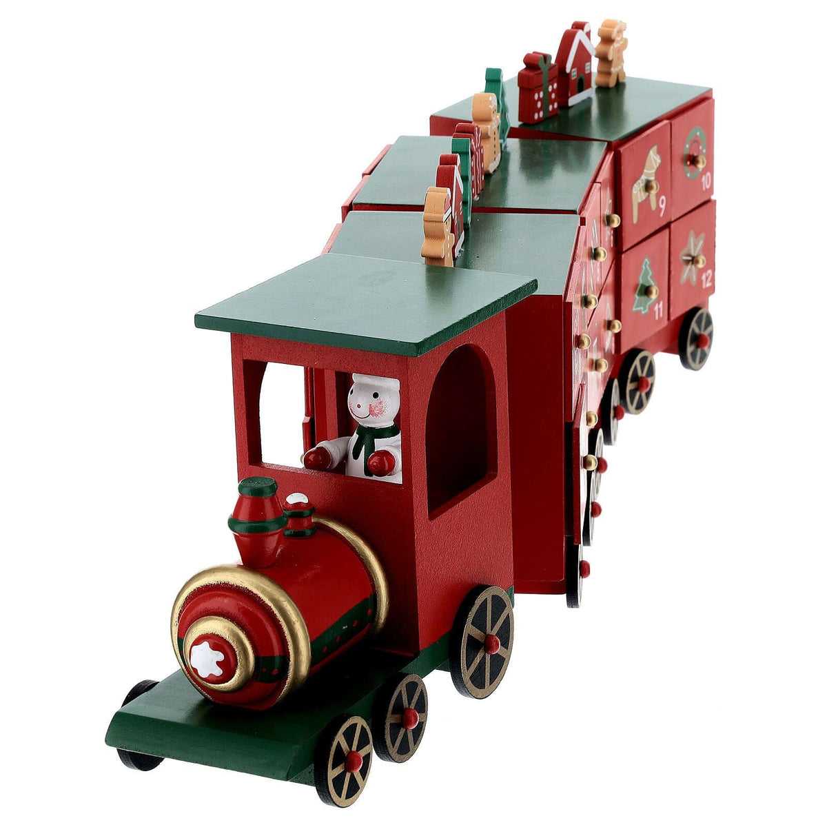 Festive Train Christmas Advent Calendar | Fill Your Own Wooden Calendar - 48cm Advent Calendar - Tophatter Daily Deals