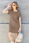 Basic Bae Full Size Round Neck Short Sleeve Dress with Pockets Casual Dresses - Tophatter Daily Deals