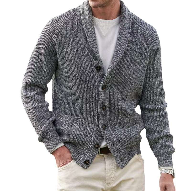 Warm Mens Shawl Cardigan - Rib Knit, Multi Button, Casual 3D Changing Face Moving Picture Frame - Tophatter Daily Deals