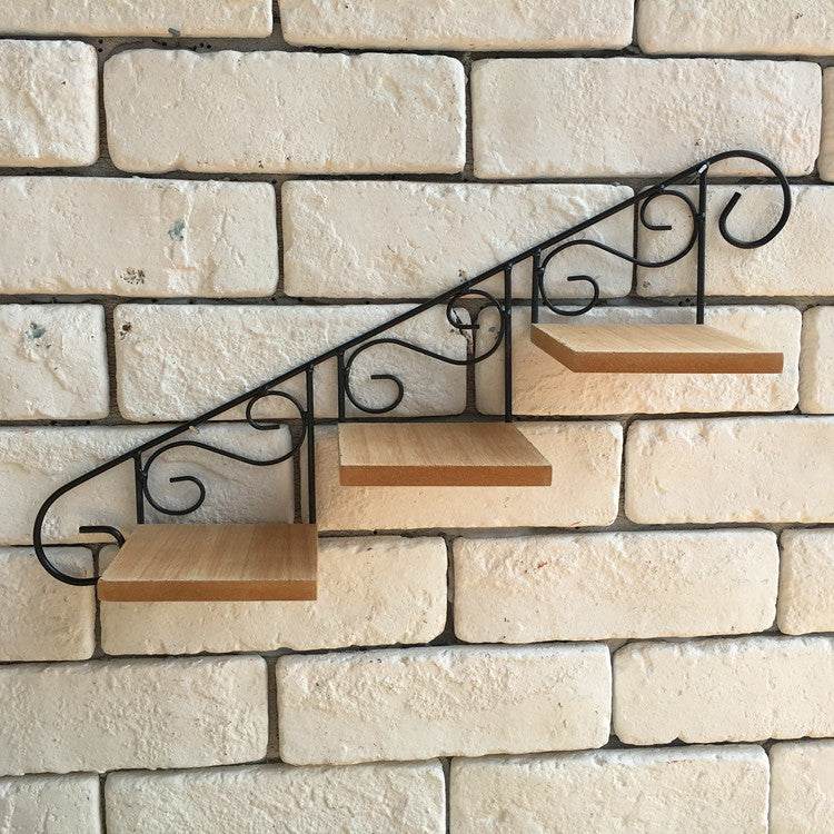 Wrought Iron Wall Shelf - Rustic Cafe Decor Hanging Display Wall Shelves & Storage - Tophatter Daily Deals