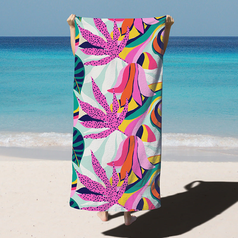 Absorbent Quick-drying Microfiber Bath Towel For Swimming Purple Leaf Forest 180x90CM 0 - Tophatter Daily Deals