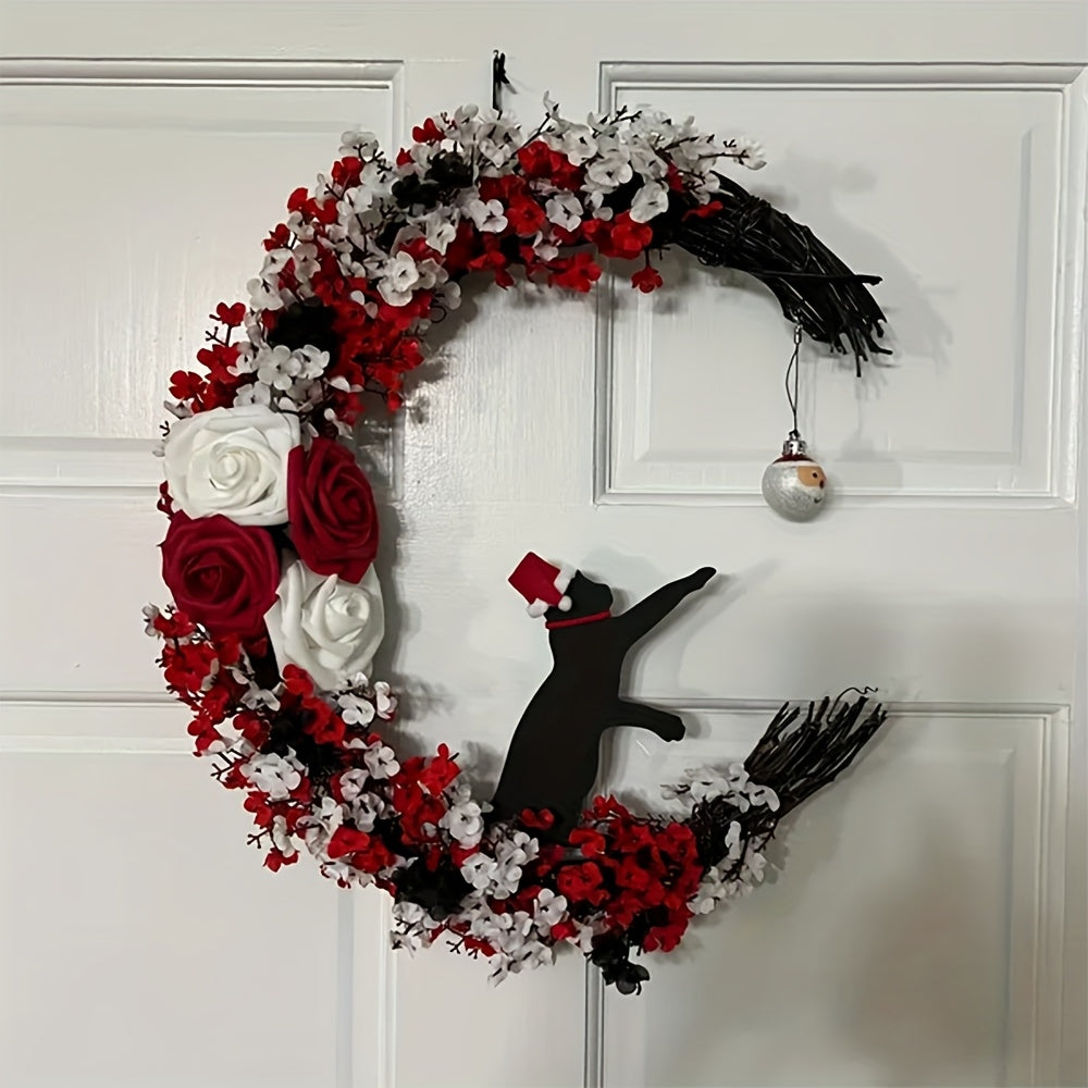 Gothic Black Cat Victorian Wreath Door Hanging Halloween - Tophatter Daily Deals