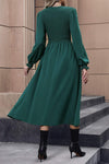 Smocked Long Sleeve Midi Dress Casual Dresses - Tophatter Daily Deals