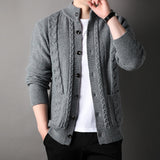 Warm Cozy Men's Cardigan - Single-Breasted Jacquard Knit 3D Changing Face Moving Picture Frame - Tophatter Daily Deals