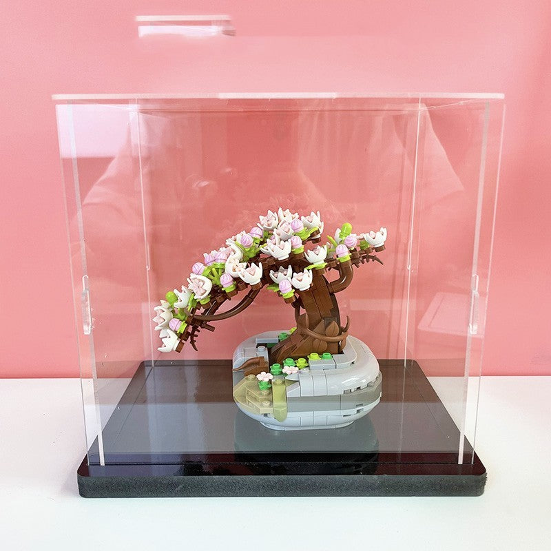 Blossom Pot Simulation Green Plant Household Decoration Toys Cherry blossom Display box 0 - Tophatter Daily Deals
