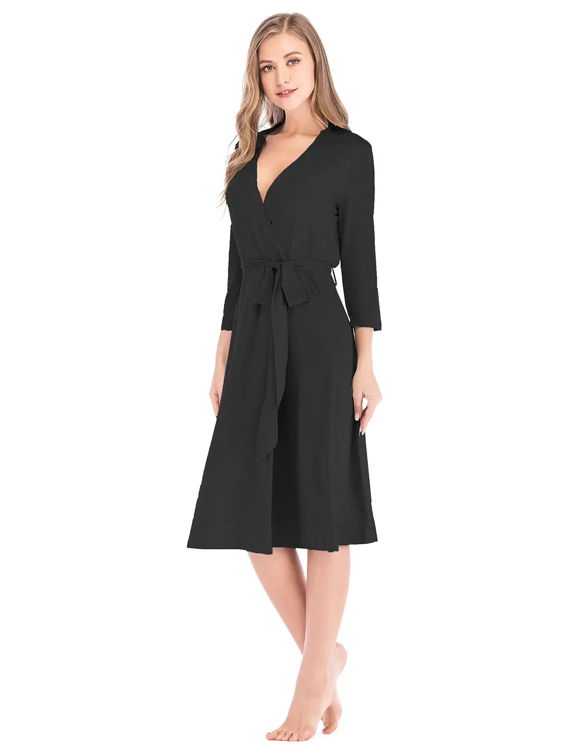 Plunge Tie Front Night Dress Sleep Dresses - Tophatter Daily Deals