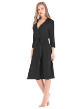 Plunge Tie Front Night Dress Sleep Dresses - Tophatter Daily Deals