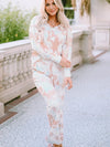 Printed Long Sleeve Top and Wide Leg Pants Lounge Set Loungewear Sets - Tophatter Daily Deals