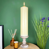 250 Hour Large Church Pillar Candle ~ Cream Votive Candle Candle - Tophatter Daily Deals