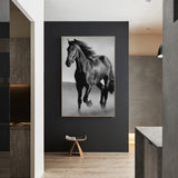 Art Canvas Animal Dark Horse Wall Art Living Room Home Decor 0 - Tophatter Daily Deals