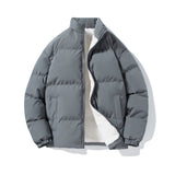 Insulating Men's Puffer Jacket – Stand-Up Collar, Lambswool 2303 Gray 3D Changing Face Moving Picture Frame - Tophatter Daily Deals