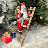 Santa on a Ladder Figurine | Traditional Climbing Father Christmas Decoration - 65cm Ornament - Tophatter Daily Deals