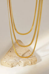 Triple-Layered Snake Chain Necklace Necklaces - Tophatter Daily Deals
