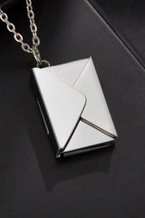 Envelope Pendant Stainless Steel Necklace Necklaces - Tophatter Daily Deals