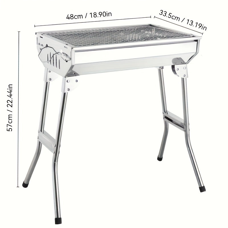 Portable Foldable Stainless Steel Grill for Outdoor Use Outdoor Grills - Tophatter Daily Deals
