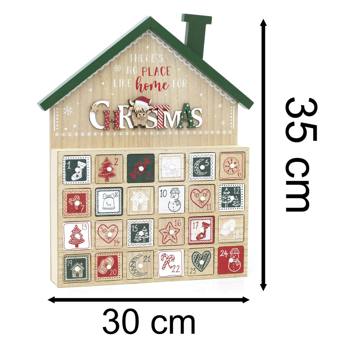 Wooden House Highland Cow Christmas Advent Calendar | Fill Your Own Calendar Advent Calendar - Tophatter Daily Deals