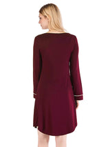 Round Neck Night Dress with Pocket Sleep Dresses - Tophatter Daily Deals