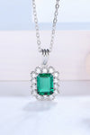 1.5 Carat Lab-Grown Emerald Pendant 925 Sterling Silver Necklace Necklaces - Tophatter Daily Deals