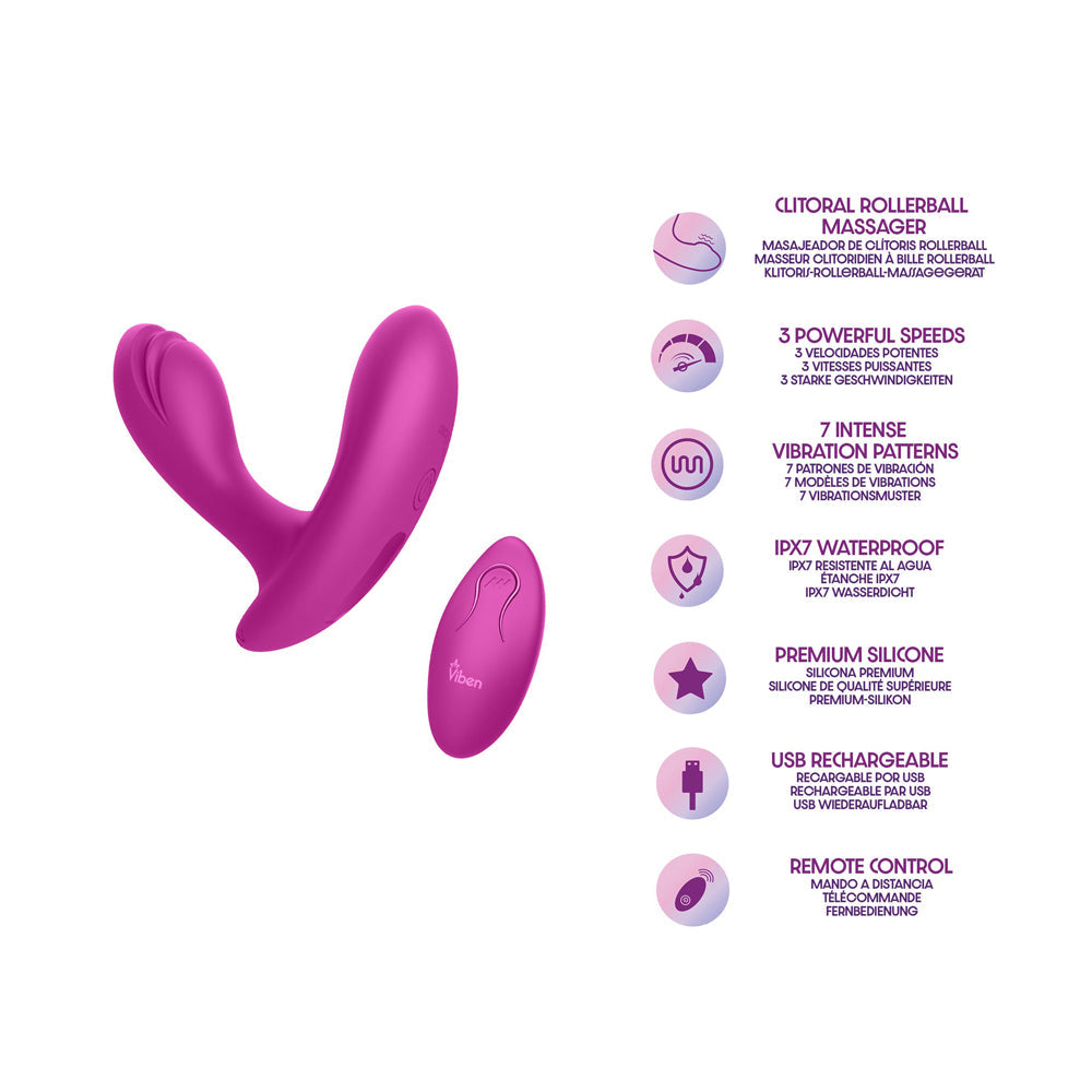 Epiphany Clitoral Rollerball Panty Vibe (Berry) – Remote-Controlled Dual Motor Panty Vibrator > Sex Toys For Ladies > Panty Vibes - Tophatter Daily Deals