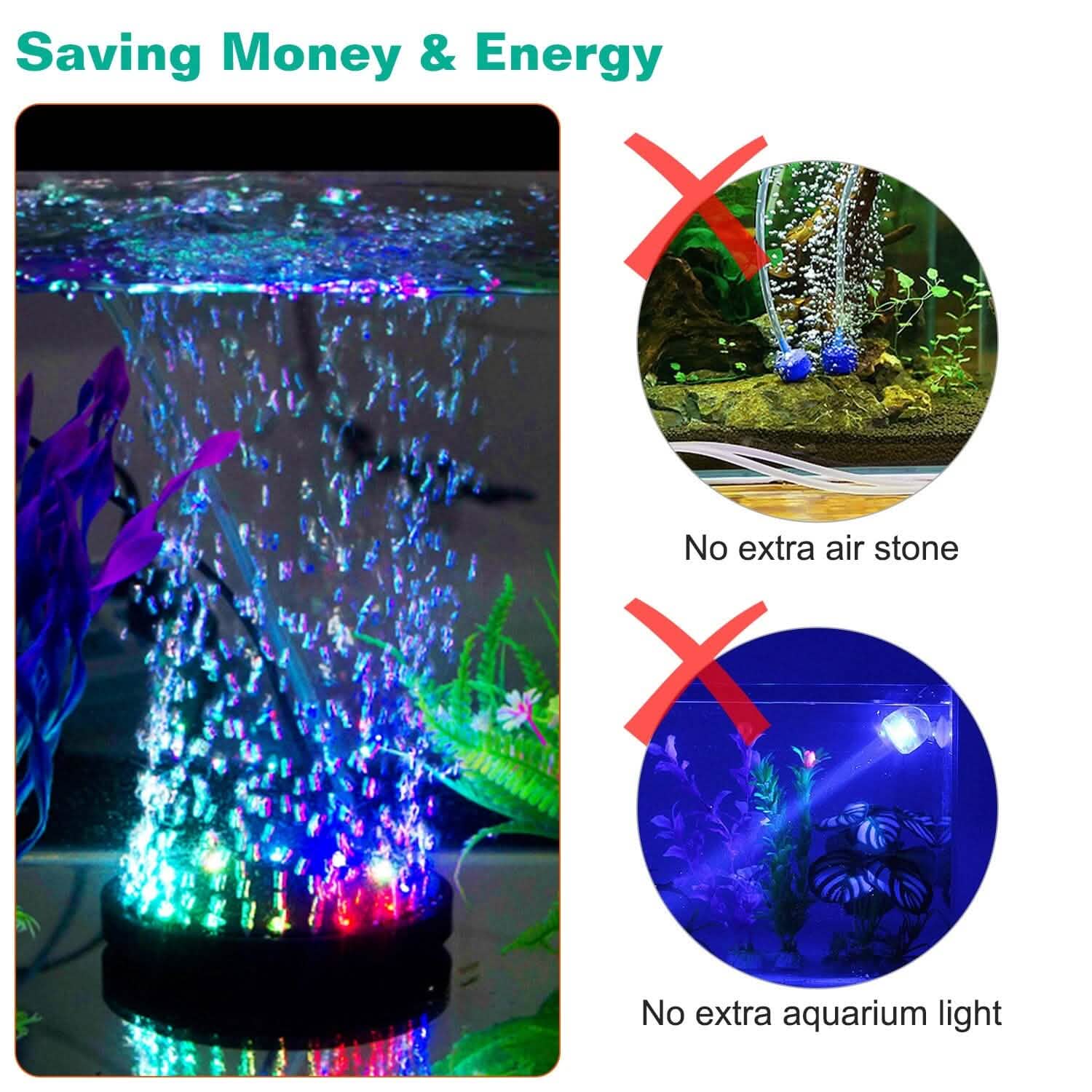 4in Multi-Colored LED Aquarium Air Bubble Lamp Pet Supplies - Tophatter Daily Deals