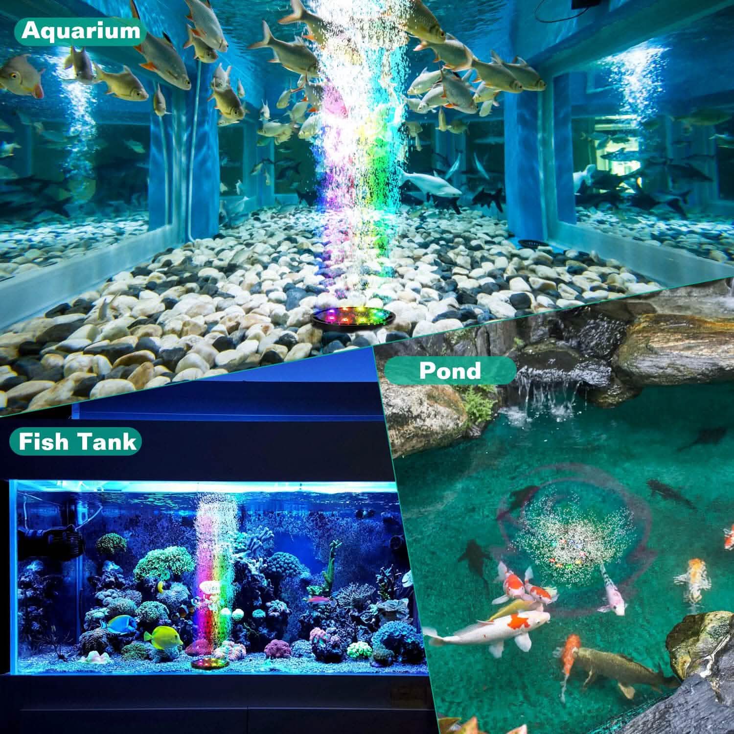 4in Multi-Colored LED Aquarium Air Bubble Lamp Pet Supplies - Tophatter Daily Deals