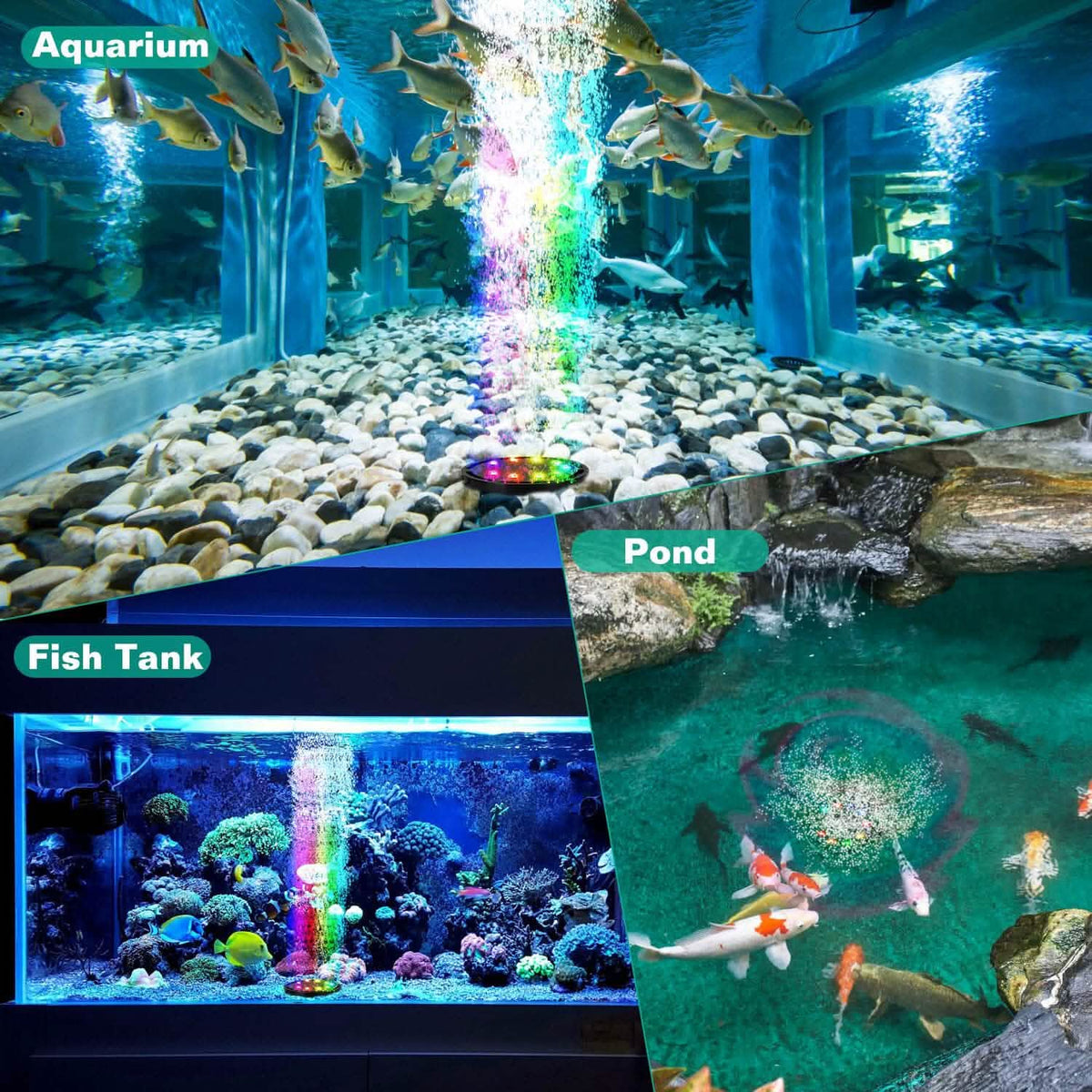 4in Multi-Colored LED Aquarium Air Bubble Lamp Pet Supplies - Tophatter Daily Deals