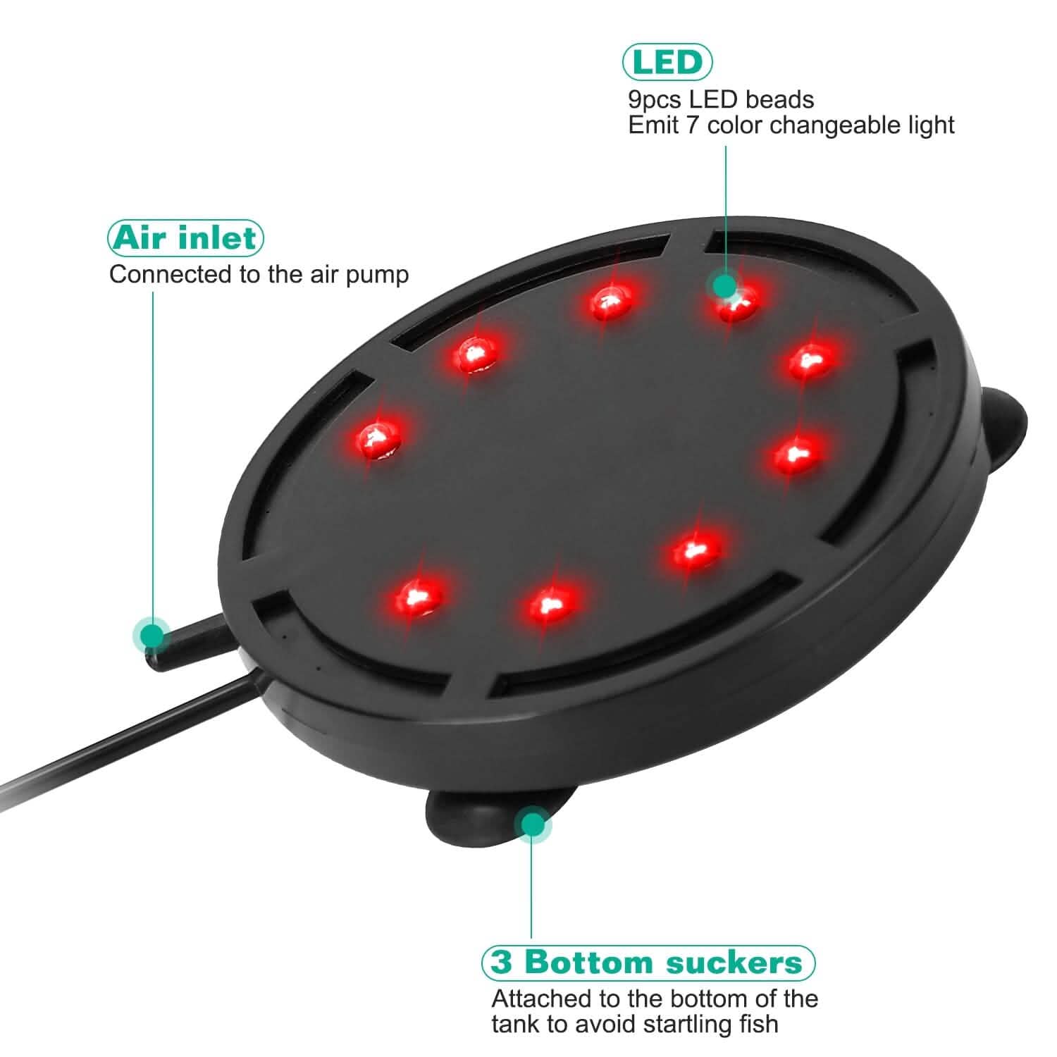 4in Multi-Colored LED Aquarium Air Bubble Lamp Pet Supplies - Tophatter Daily Deals