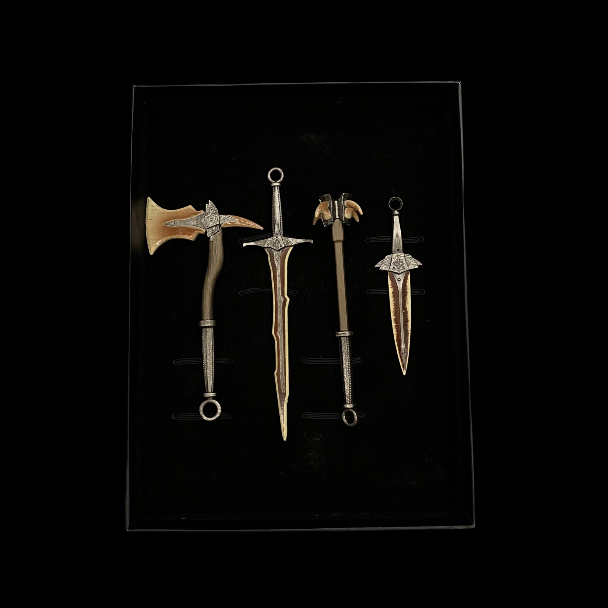 1/6 Scale Skyrim Dragon Bone Weapon Metal Miniatures 4 In 1 Pack - Tophatter Daily Deals