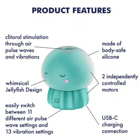 Satisfyer Jelly-Cious – Waterproof Air Pulse and Vibrating Clitoral Stimulator > Sex Toys For Ladies > Air Pulsation - Tophatter Daily Deals