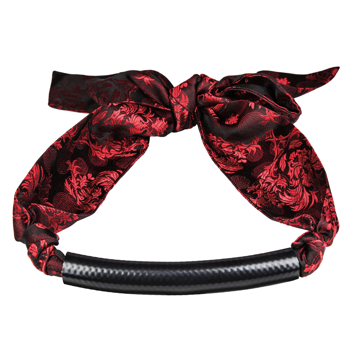 Scandal Bar Gag with Black PVC Plastic Bar and Red Black Brocade Double-Padded Strap > Bondage Gear > Gags and Bits - Tophatter Daily Deals
