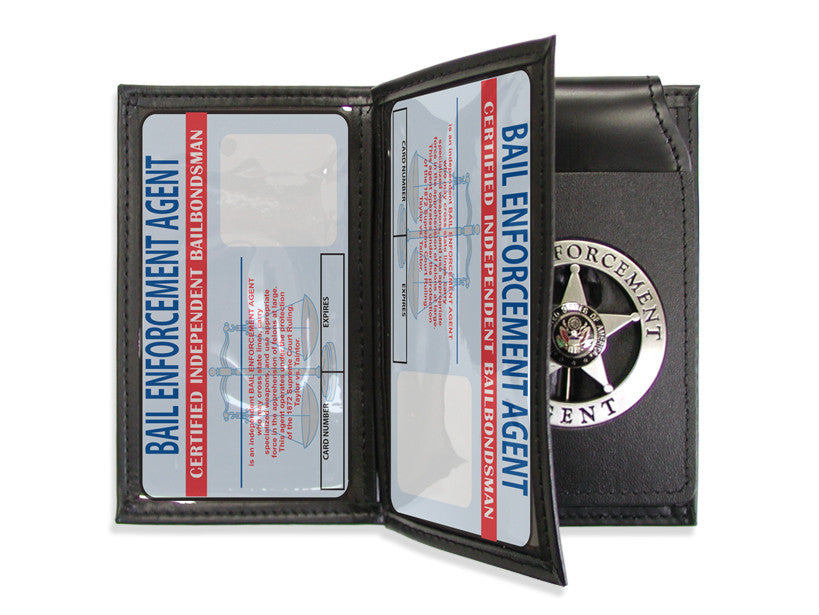 Four in One Custom Cut Leather Badge Case with 30" Chain - Tophatter's Weapons'N'Deals Badge Holders - Tophatter Daily Deals