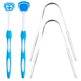 Best Tongue Scraper UK - 4pk Tongue Scraper Tounge Brush Cleaning Cleaner Dental Hygiene Oral Care Steel Exercise & Fitness - Tophatter Daily Deals