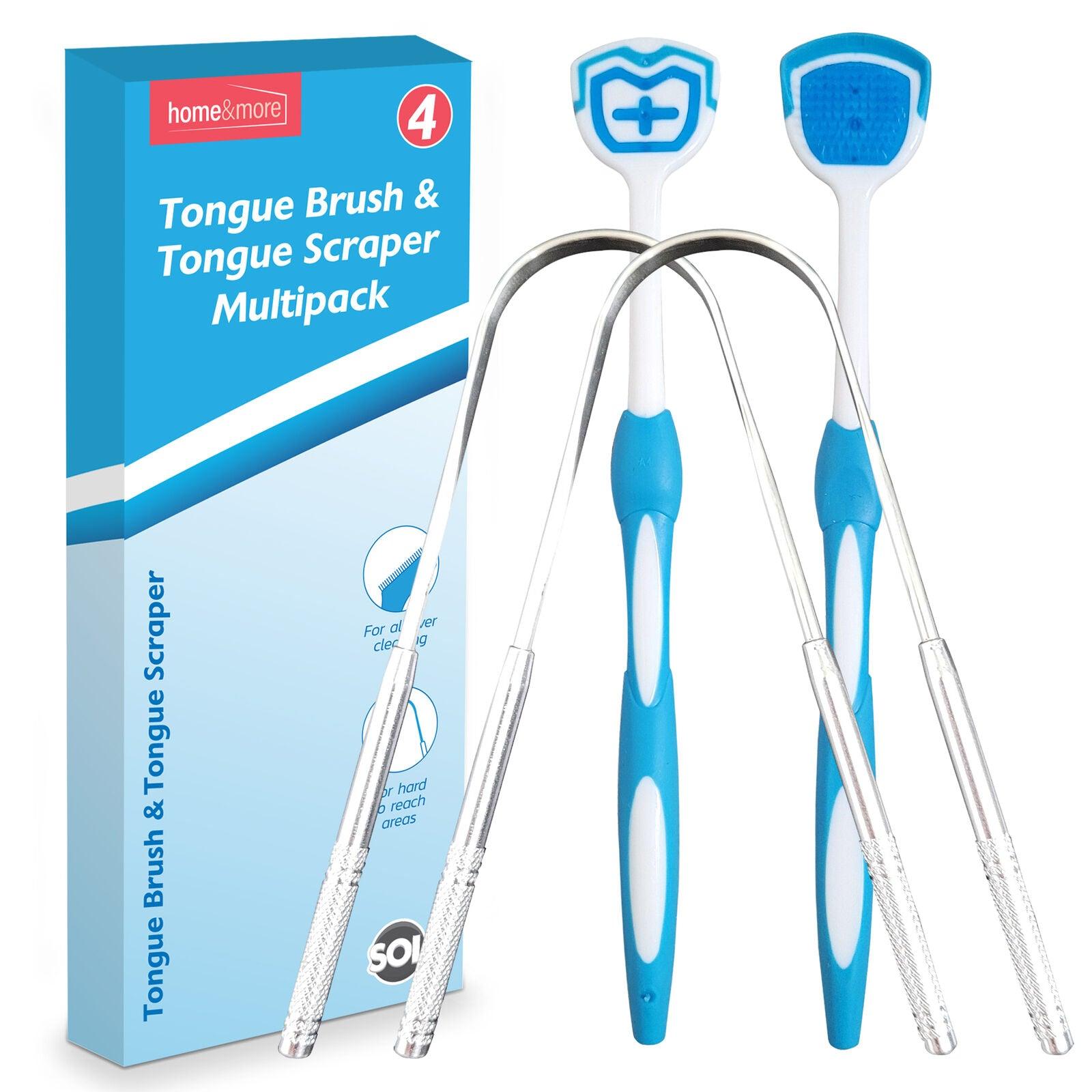 Best Tongue Scraper UK - 4pk Tongue Scraper Tounge Brush Cleaning Cleaner Dental Hygiene Oral Care Steel Exercise & Fitness - Tophatter Daily Deals