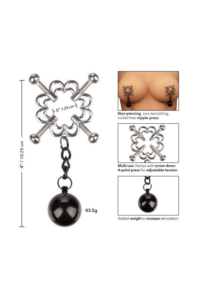 Cal Exotics - Nipple Grips - 4 Point Weighted Nipple Press BDSM - Tophatter Daily Deals