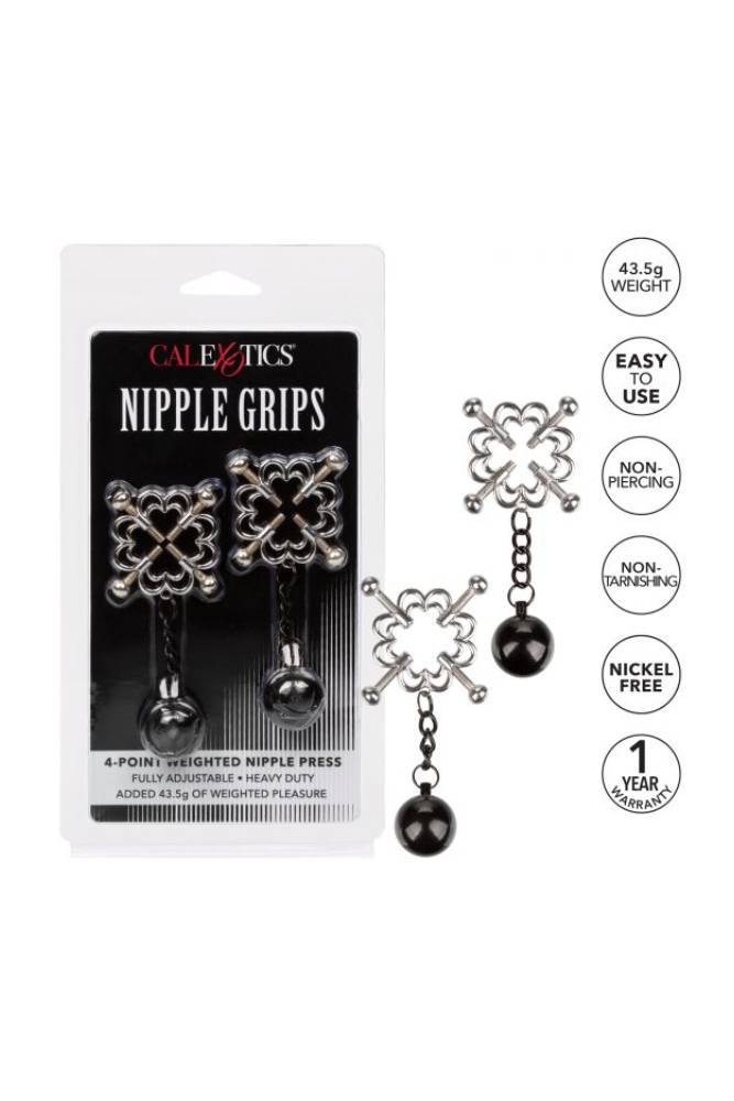 Cal Exotics - Nipple Grips - 4 Point Weighted Nipple Press BDSM - Tophatter Daily Deals