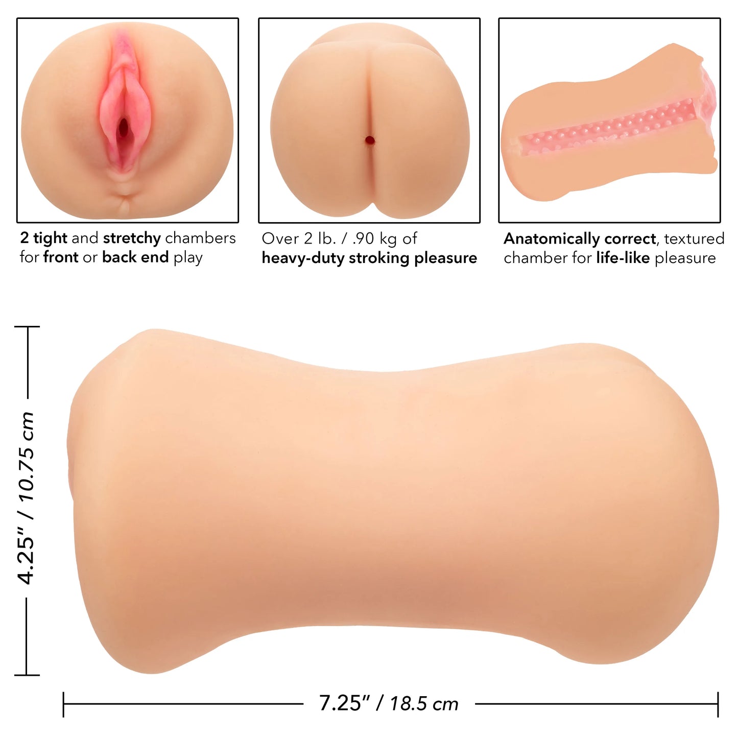 Stroke It Dual Entry Pussy and Ass – Double-Ended Stroker Sleeve > Sex Toys For Men > Masturbators > Manual - Tophatter Daily Deals
