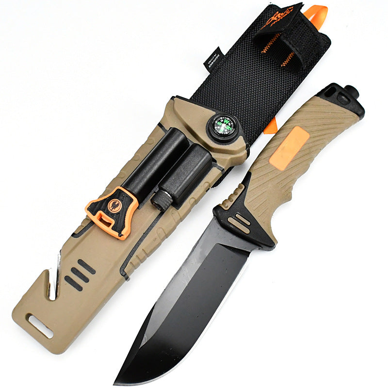 4th Generation Outdoor Multi-Tool Hiking Knife khaki - Tophatter Daily Deals