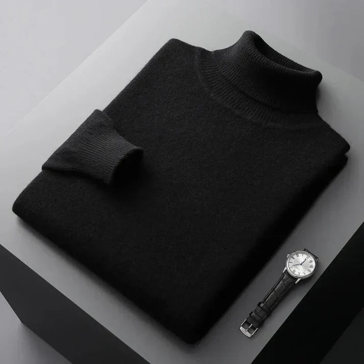 Soft Classic Men's Turtleneck Sweater - Cashmere, Warm Wear Black - Tophatter Daily Deals