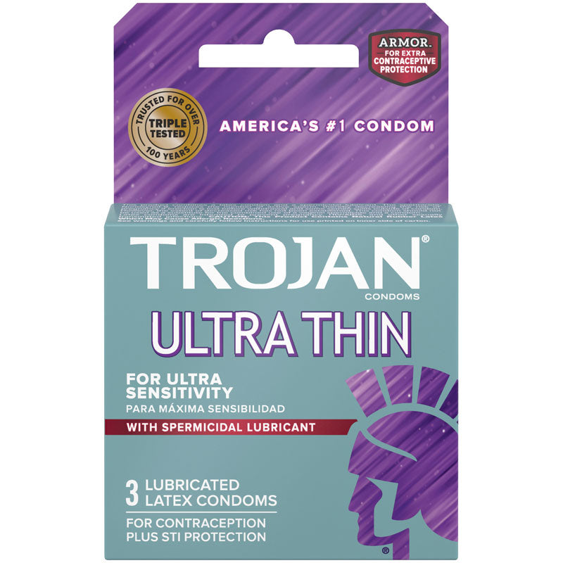 Trojan Ultra Thin Armor Spermicidal Condoms - 3 Pack > Essentials > Condoms - Tophatter Daily Deals